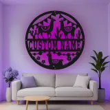Custom Llama Desert Scene Led Light Metal Wall Art Personalized Gift for Llama Lovers Living Room or Nursery Decor
