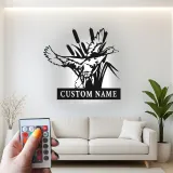 Décoration murale en métal personnalisée avec un canard dans des roseaux en rétroéclairage - Cadeau personnalisé pour les amoureux de la nature, décoration de cabane ou de chalet