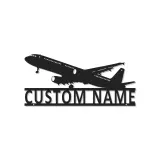 Custom Airplane Led Light Metal Wall Art Personalized Aviation Gift for Pilot Hangar or Office Decor