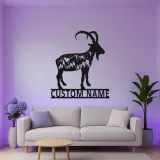 Custom Mountain Goat Metal Sign | Personalized LED Wall Art | Wildlife Decor for Nature Lover & Cabin