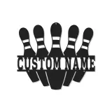 Insegna in metallo LED personalizzata con birilli da bowling - Regalo per appassionati di bowling e decorazione per sala giochi 2
