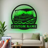 Insegna LED Personalizzata per Barca Pontoon | Arte Murale in Metallo Personalizzata | Decorazione Nautica per Casa al Lago per Naviganti