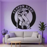 Panneau en métal LED BJJ personnalisé | Art mural de grappling personnalisé | Décor de dojo d'arts martiaux