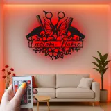 Personalized Hair Stylist Sign | Custom LED Metal Wall Art for Salon Decor | Beauty Studio Nameplate