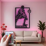 Insegna in metallo personalizzata con luce LED per giocatore di pallavolo - Regalo per atleti e decorazione per sala giochi