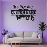 Insegna Nome Insegnante Personalizzata | Arte Murale in Metallo LED per Aula | Regalo Educatore Personalizzato | Decorazione a Tema Mela e Matita
