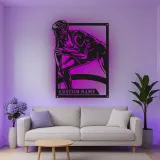 Custom Wrestler Led Light Metal Wall Art Personalized Gift for Athletes Gym or Sports Room Decor