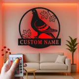 Personalized Pigeon LED Sign | Custom Metal Bird Art | Nature Lover Gift & Home Decor | Realistic Silhouette with Name