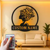 Custom Hairstylist LED Sign | Personalized Metal Wall Art for Salon Decor | Beauty Shop Logo & Hairdresser Gift