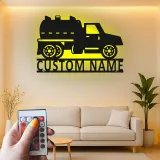 Custom Septic Truck Sign | Personalized LED Metal Wall Art | Gift for Truck Driver | Garage & Man Cave Decor