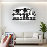 Insegna in Metallo con Pecora Personalizzata | Arte Murale LED per Fattoria | Decorazione con Nome Personalizzato per Nursery o Regalo per Ranch Rustico