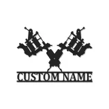 Insegna in metallo personalizzata con luce LED per macchine tatuatrici - Regalo unico per artisti del tatuaggio e decorazione per studi