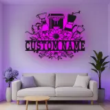 Insegna in metallo personalizzata con luce LED per macchina da caffè, regalo per amanti del caffè, decorazione per cucina e caffè