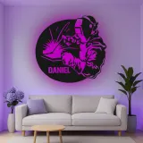 Décoration murale en métal LED personnalisée pour soudeur - Cadeau pour passionné de soudage, décoration de garage ou d'atelier 1