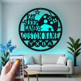 Insegna LED gamer personalizzata | Arte in metallo personalizzata per sala giochi | Decorazione luminosa con controller | Regalo per figlio adolescente