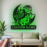 Personalisierter Uhu LED-Metallschild | Individuelle Wandkunst für Naturliebhaber | Geschenk für Hütte, Büro oder Wohnzimmer
