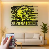 Cartel de metal personalizado con águila y rifles, regalo patriótico para veteranos, decoración para man cave o garaje