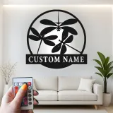 Insegna in metallo LED a forma di libellula personalizzata, regalo per amanti della natura, decorazione per camera da letto o giardino 1