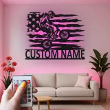 Insegna in metallo LED personalizzata per ciclisti con BMX Rider - Regalo per ciclisti, decorazione per camera da letto o sala giochi per adolescenti