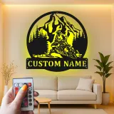 Personalized Snowmobile LED Sign | Custom Metal Wall Art for Rider | Mountain Cabin Decor | Snowmobiling Enthusiast Gift