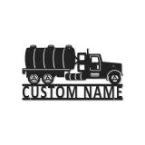 Personalized Semi Tanker Truck Sign | LED Metal Wall Art | Industrial Garage Decor for Him | Custom Trucker Gift