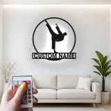 Cartel LED de karate a medida | Arte mural de metal personalizado de artes marciales | Decoración para dojo y regalo para luchador