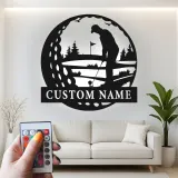 Enseigne LED personnalisée pour golfeur | Décoration murale en métal sur mesure | Cadeau pour amateur de golf | Décor man cave et bureau