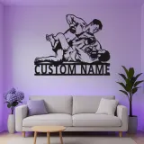 Insegna in metallo MMA personalizzata | Insegna LED per palestra o man cave | Regalo per combattenti di arti marziali