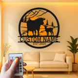 Custom Farm Scene Led Light Metal Wall Art Personalized Rancher Gift Rustic Home Decor for Farmhouse
