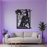 Insegna in metallo personalizzata per atletica | Arte murale LED per atleti | Regalo personalizzato per corridori, saltatori e lanciatori | Decorazione per palestra e casa