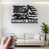 Cartel de metal LED personalizado de excavadora para regalo de construcción para él
