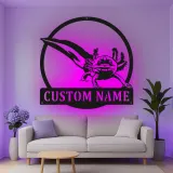 Insegna in metallo personalizzata con Axolotl e luce LED regalo unico per amanti degli anfibi decorazione per camera da letto o ufficio
