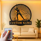 Custom Cross Country Skier Metal Sign | LED Light Winter Sports Decor | Personalized Nordic Ski Wall Art | Gift for Ski Enthusiast