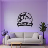 Enseigne en métal Marlin Fish personnalisée | Décor de pêche LED sur mesure | Cadeau pour pêcheur pour man cave | Art mural de maison au bord du lac