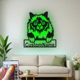 Cartel de metal LED de gato persa personalizado, regalo para amantes de mascotas, decoración para dormitorio o sala de estar