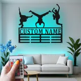Cartel de metal personalizado con luz LED Breakdancer, regalo personalizado para bailarines, decoración de estudio de danza