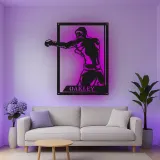 Insegna in metallo personalizzata con Boxer e luce LED regalo per appassionati di boxe decorazione per palestra o man cave 1