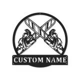 Personalisierte LED-Metall-Wandkunst mit Kettensäge – Geschenk für Holzfäller, Garage oder Werkstatt