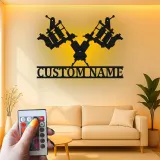 Insegna in metallo personalizzata con luce LED per macchine tatuatrici - Regalo unico per artisti del tatuaggio e decorazione per studi