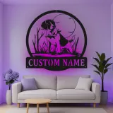 Cartel de metal LED Beagle personalizado Regalo para amantes de los perros Decoración de sala 2