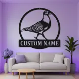 Personalized Pigeon LED Sign | Custom Metal Bird Wall Art | Realistic Silhouette Home Decor for Bird Lovers