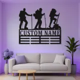 Custom Hiker LED Metal Art | Personalized Name Sign for Cabin Decor | Outdoor Enthusiast Gift