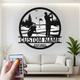 Custom Golf LED Sign | Personalized Metal Wall Art for Man Cave | Backlit Golfer Decor Gift for Husband