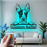 Décoration murale en métal personnalisée avec Doberman Pinscher et rétroéclairage LED - Cadeau pour les amoureux des chiens