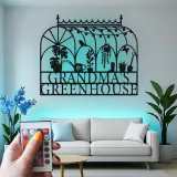 Insegna in metallo per serra personalizzata | Regalo LED per giardiniera per nonna | Arte da parete personalizzata per amanti delle piante | Arredo farmhouse moderno