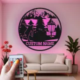 Décoration murale en métal LED personnalisée pour disc golf - Cadeau pour les golfeurs