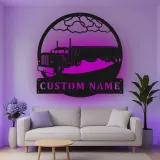 Custom Semi Truck Led Light Metal Wall Art Personalized Gift for Truckers Garage or Man Cave Decor 15