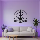 Insegna LED per Hookah Personalizzata | Insegna in Metallo per Lounge Shisha | Decorazione per Bar e Regalo Unico per Fumatore