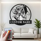 Personalisierte Boombox LED Licht Metall Wandkunst für Musikliebhaber