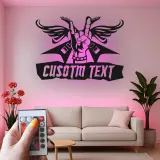 Cartel de metal Rock and Roll personalizado | Arte mural LED de alas de guitarra | Decoración de estudio de músico personalizada | Regalo de heavy metal para él